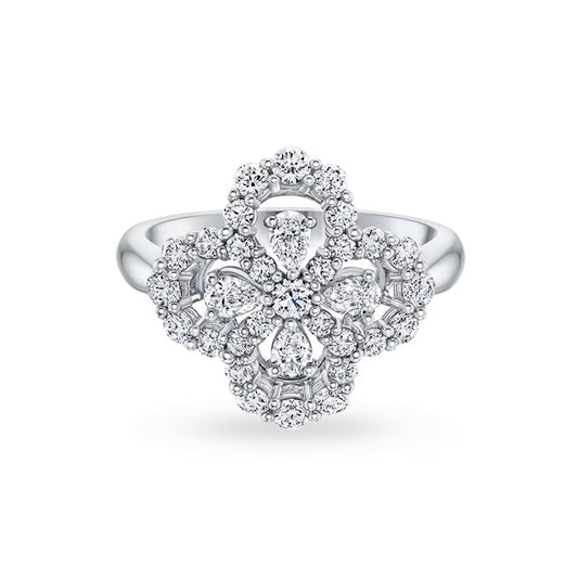 [baslovejewels]LOOP RING FULL MOTIF DIAMOND 16MM SILVE