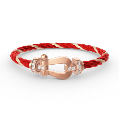 [baslovejewels]FORCE LARGE HORSESHOE HALF DIAMOND BRACELET ROSE GOLD