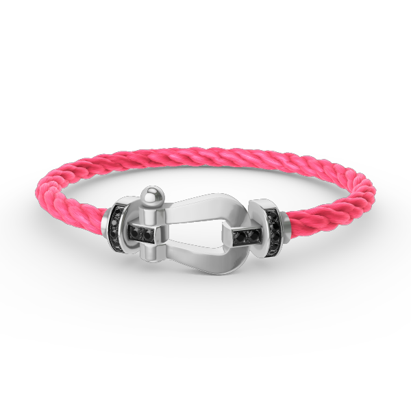 [baslovejewels]FORCE LARGE HORSESHOE BLACK DIAMOND BRACELET SILVER