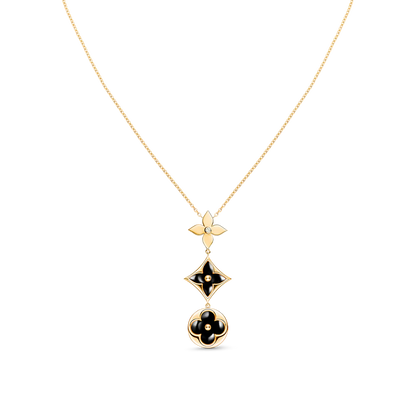 [baslovejewels]STAR AND SUN ONYX PINK GOLD NECKLACE