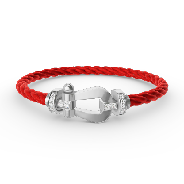 [baslovejewels]FORCE LARGE HORSESHOE HALF DIAMOND BRACELET SILVER