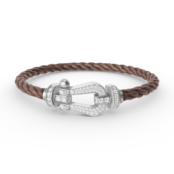 [baslovejewels]FORCE LARGE HORSESHOE FULL DIAMOND BRACELET SILVER