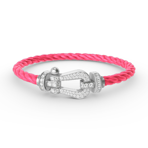 [baslovejewels]FORCE LARGE HORSESHOE FULL DIAMOND BRACELET SILVER